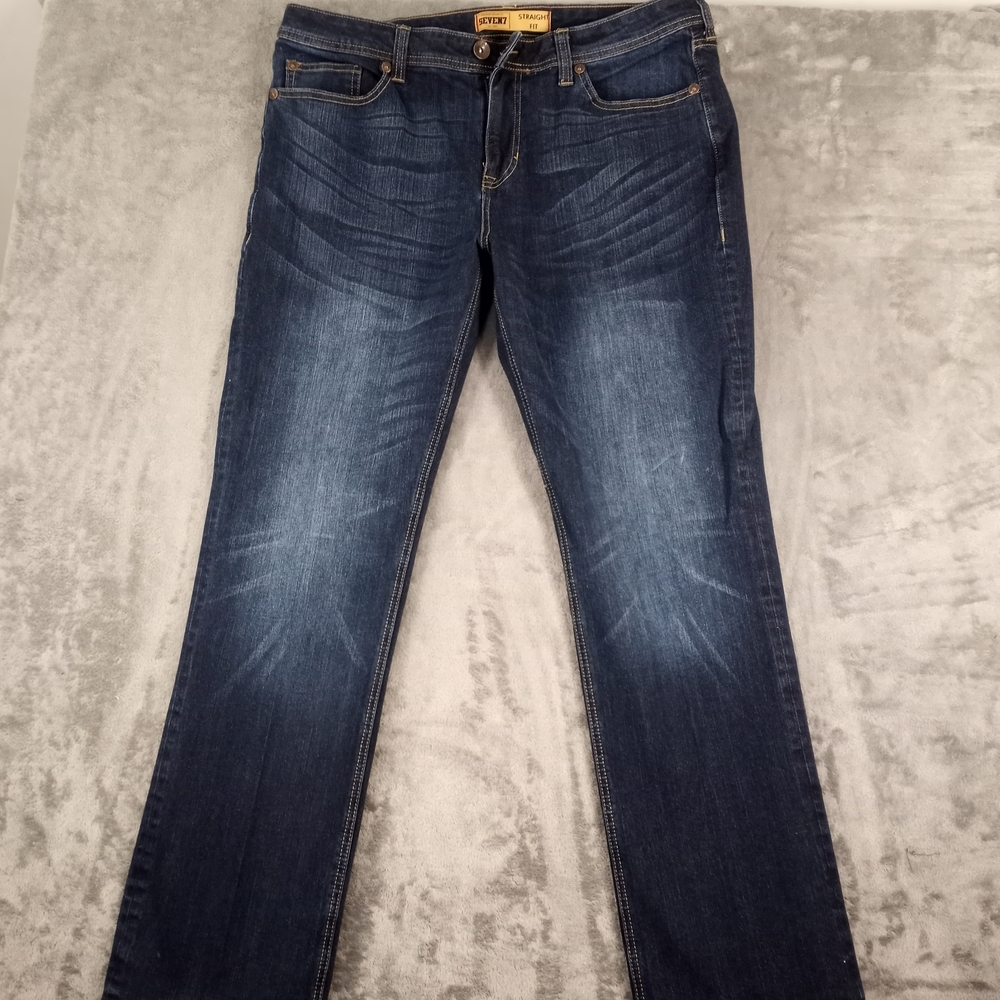 Seven 7 Dark Wash Men's Straight Premium Jeans Size 36X32